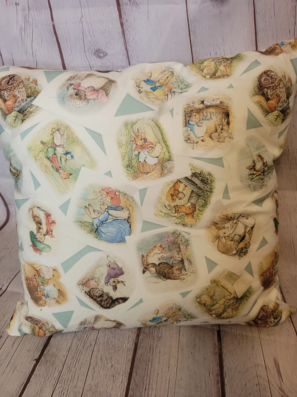 Whimsical Beatrix Potter Embroidered Reading Pillow 15